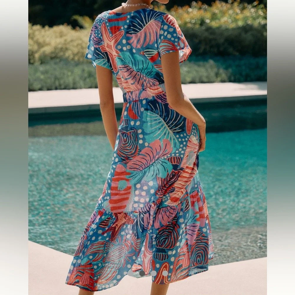 New FARM Rio Ocean Life Wrap Dress - Picture 4 of 5